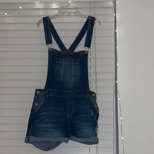 Blue overall shorts size M